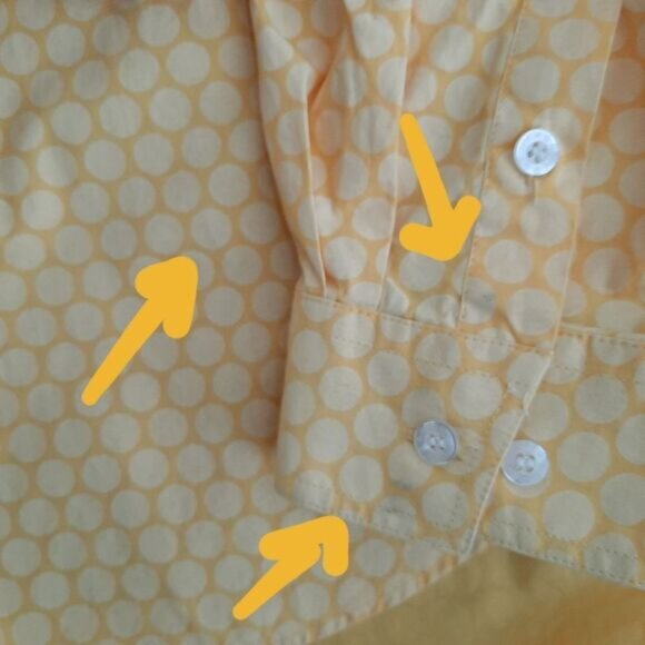 ROPER 100% Cotton Button Down Casual Shirt Yellow Dot Pattern Men's Sz XL Flawed - Picture 8 of 15